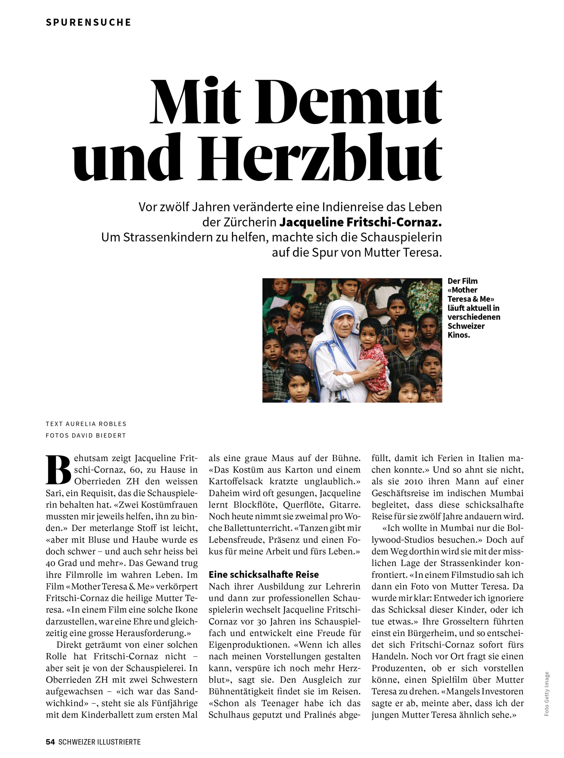 Schweizer Illustrierte mit Jacqueline Fritschi-Cornaz
