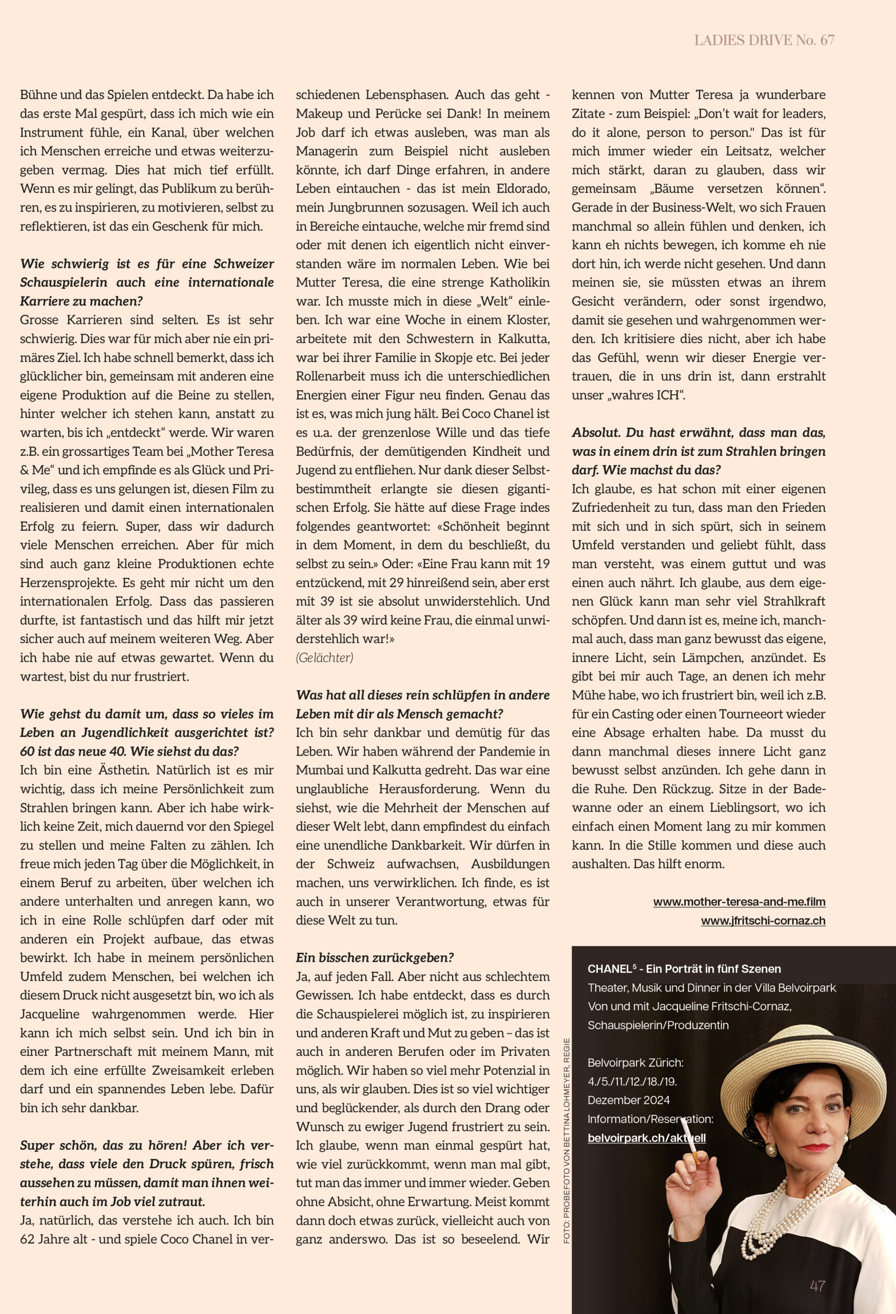 Zeitung, Ladies Drive mit Jacqueline Fritschi-Cornaz